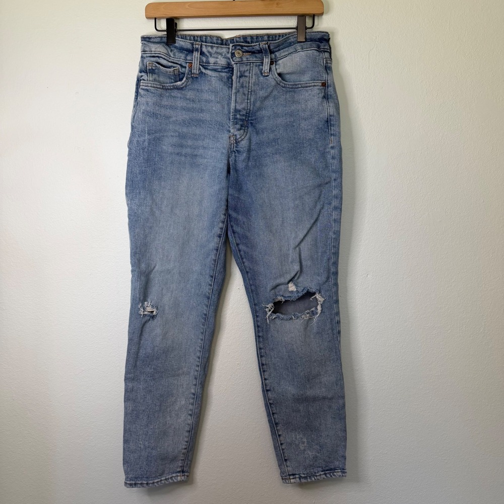 Old Navy - High Rise O.G. Straight Button Fky Light Wash Jeans Size 6